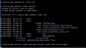Installing johnny five for node-red